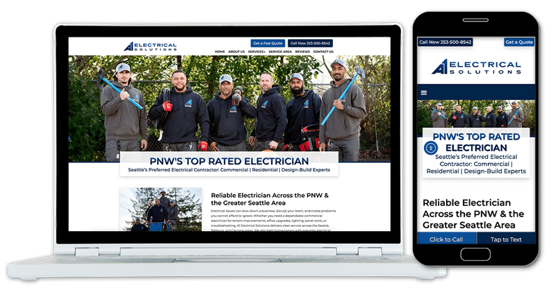 Desktop and Mobile Mockup of Website