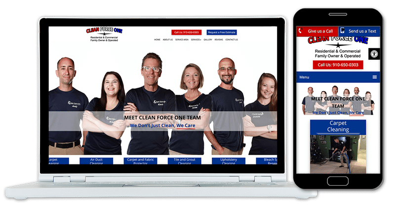Desktop and Mobile Mockup of Website