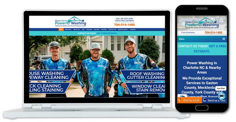 Desktop and Mobile Mockup of Website