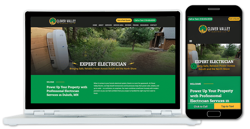 Desktop and Mobile Mockup of Website