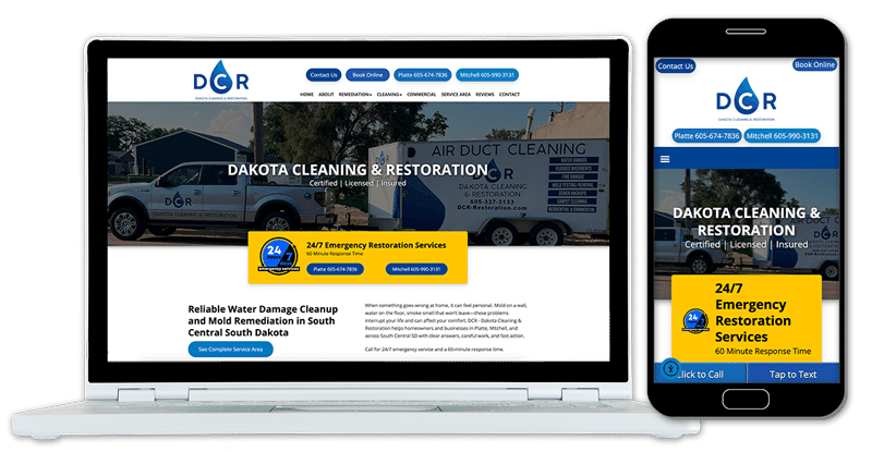 Desktop and Mobile Mockup of Website