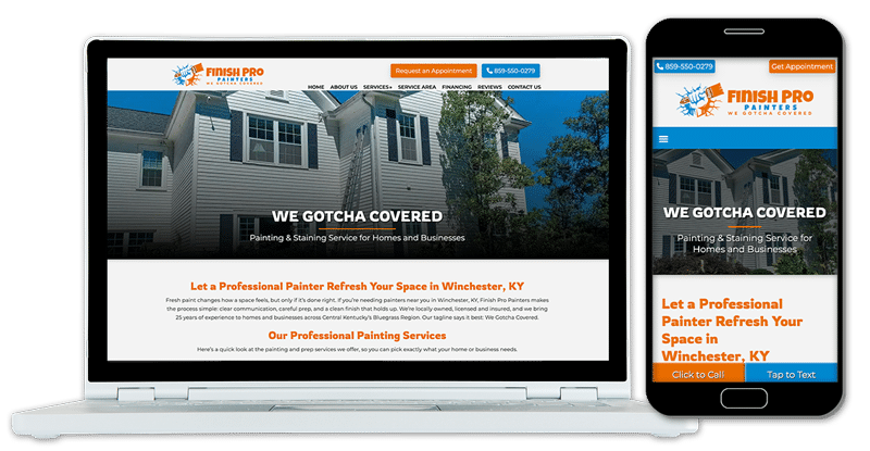 Desktop and Mobile Mockup of Website