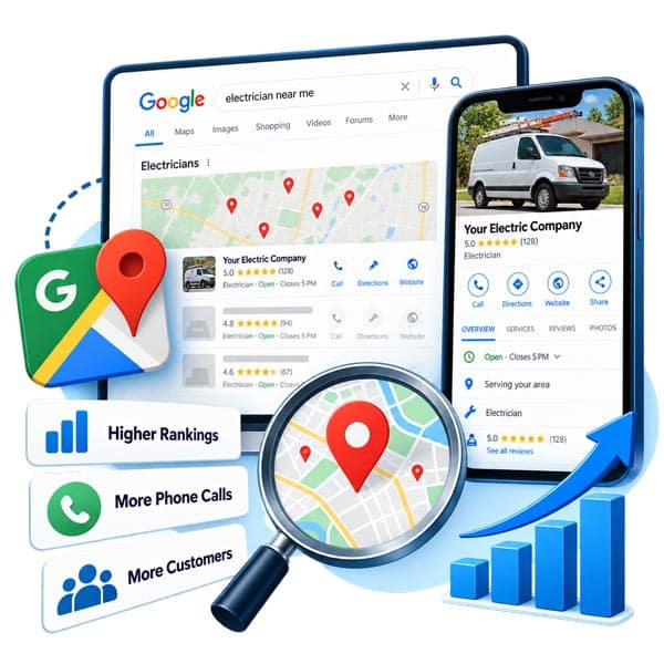 Illustration of local SEO.