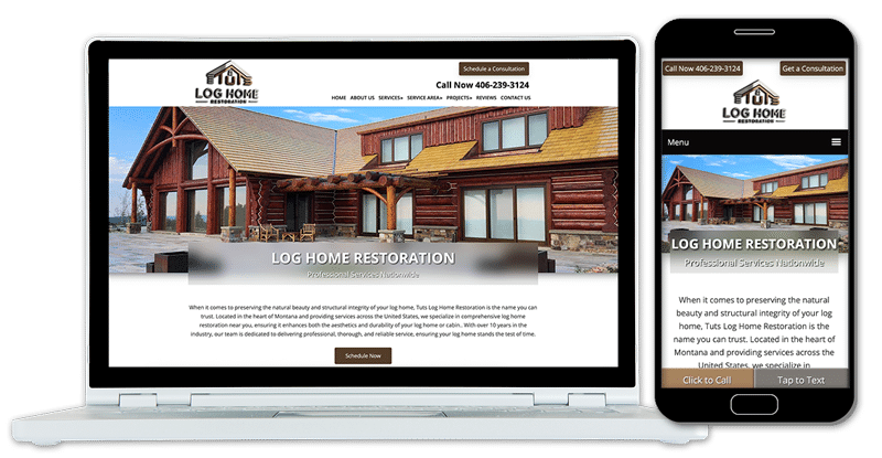 Desktop and Mobile Mockup of Website