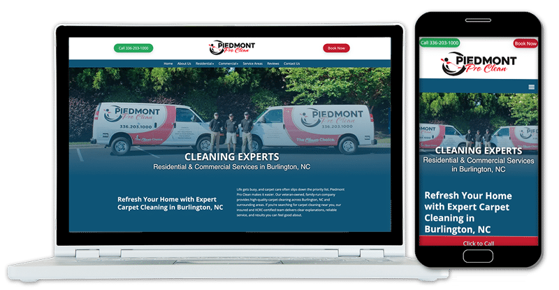 Desktop and Mobile Mockup of Website