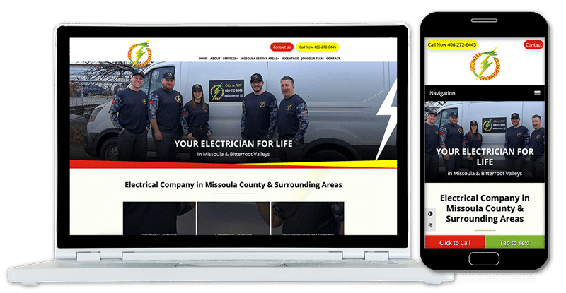Desktop and Mobile Mockup of Website