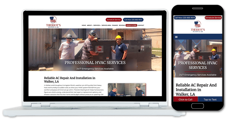 Desktop and Mobile Mockup of Website