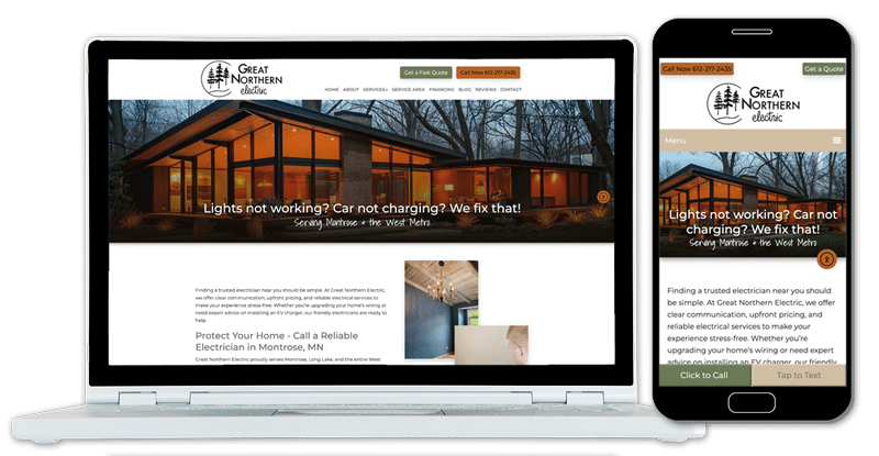 Desktop and Mobile Mockup of Website