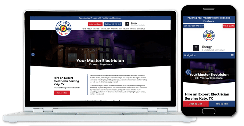 Desktop and Mobile Mockup of Website